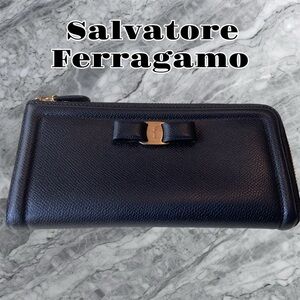 Salvatore Ferragamo Black Ribbon Wallet